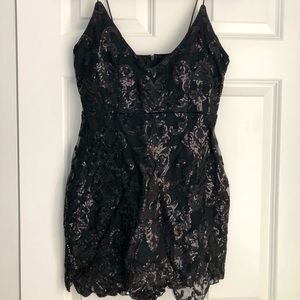 Tobi Black Sequin Dress Size Medium